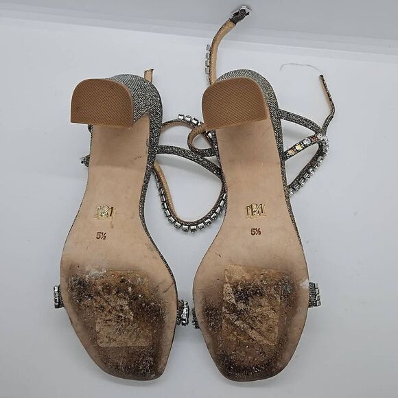 Badgley Mischka Embellished Crystal Heels Size 5.5 - Missing Crystals - Picture 4 of 8